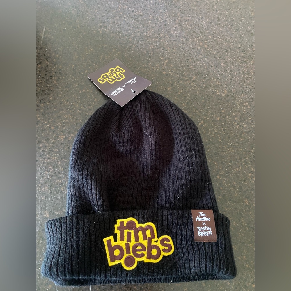 Black Tim Biebs Beanie NWT